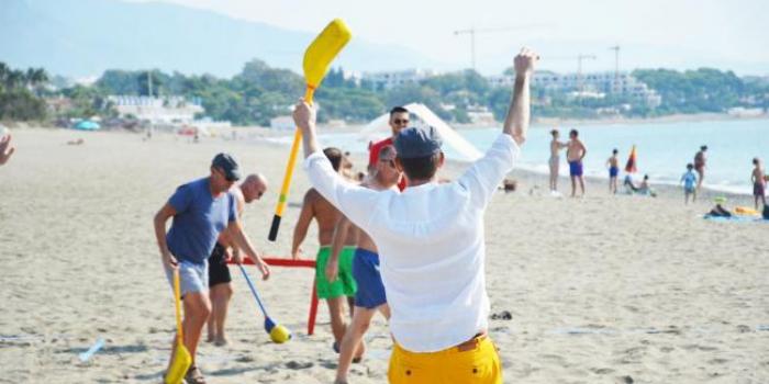 Beach sport volley for corporate groups in Marbella, costa del sol
